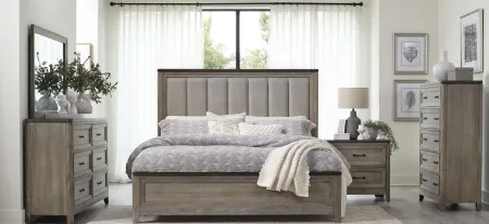 Beddington Queen Bed in 2-Tone Finish (Gray and Oak) by Homelegance