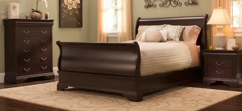 Charleston Sleigh Bed in Cherry by Bellanest