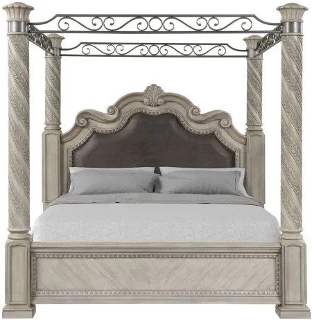 Coventry Panel Canopy Bed in Gray by Bernards Furniture Group