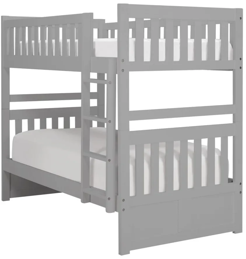 Belisar Twin-Over-Twin Bunk Bed in Grey by Bellanest