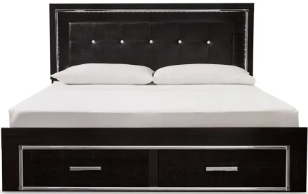Kaydell King Panel Bed with Storage in Black by Ashley Furniture