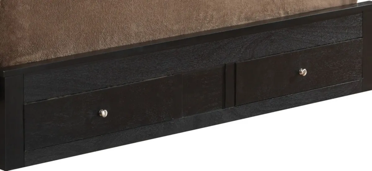 Burlington King Storage Bed in Black by Glory Furniture