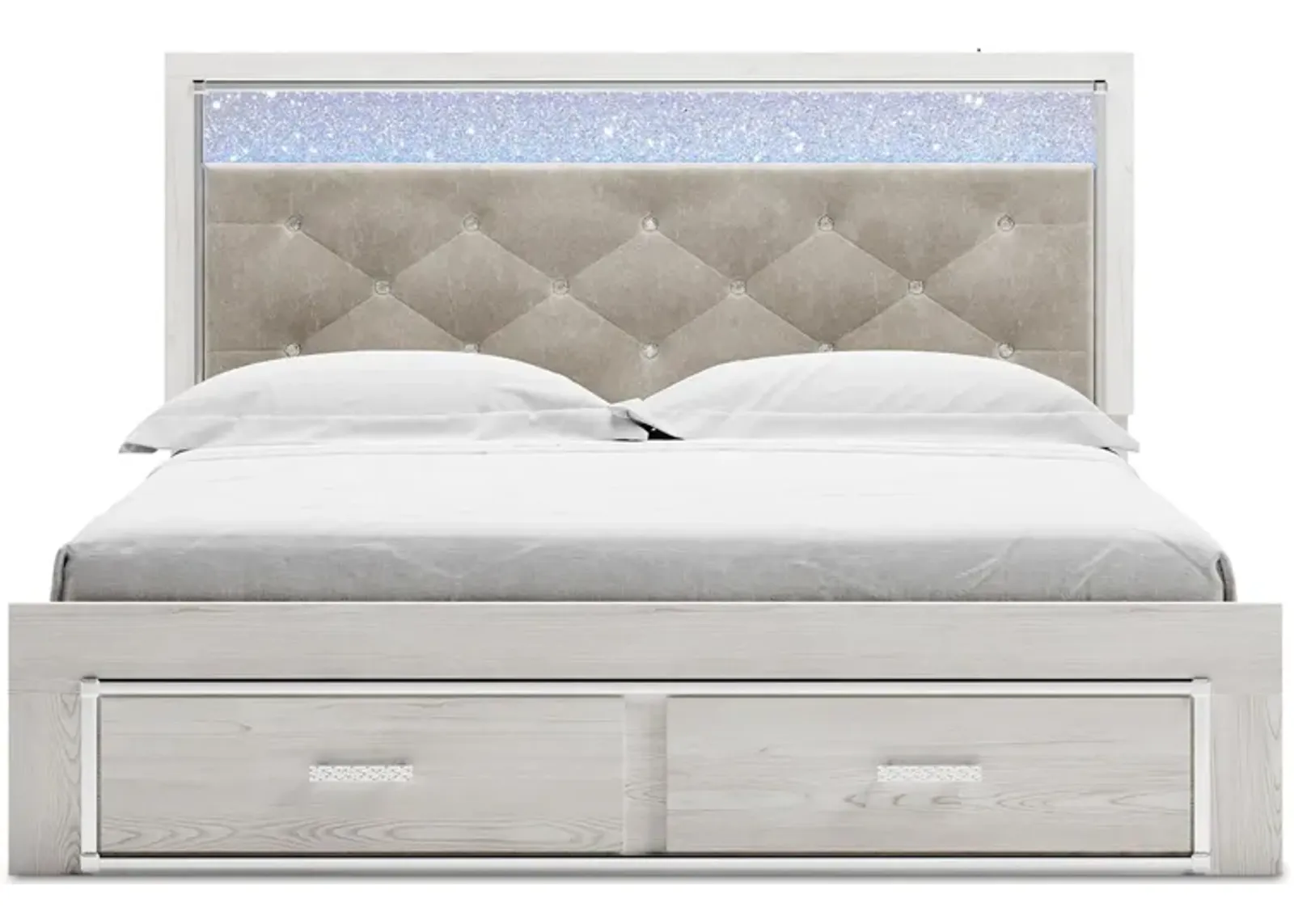 Altyra King Upholstered Storage Bed in White by Ashley Furniture