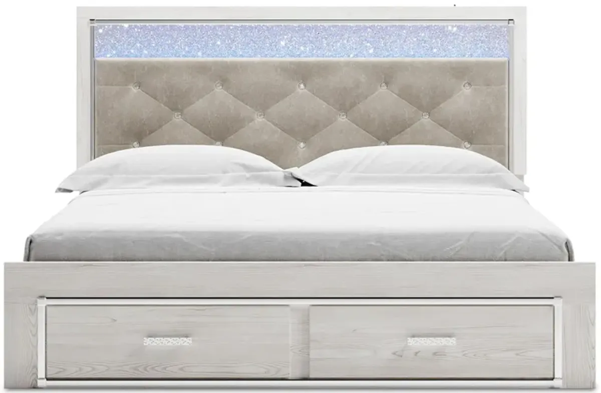 Altyra King Upholstered Storage Bed in White by Ashley Furniture