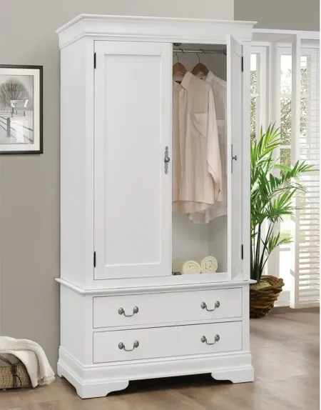 Rossie Armoire in White by Glory Furniture
