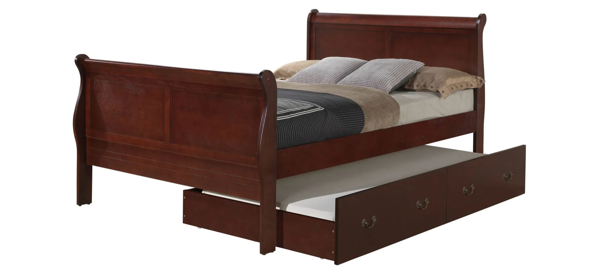 Rossie Trundle Bed in Cherry by Glory Furniture