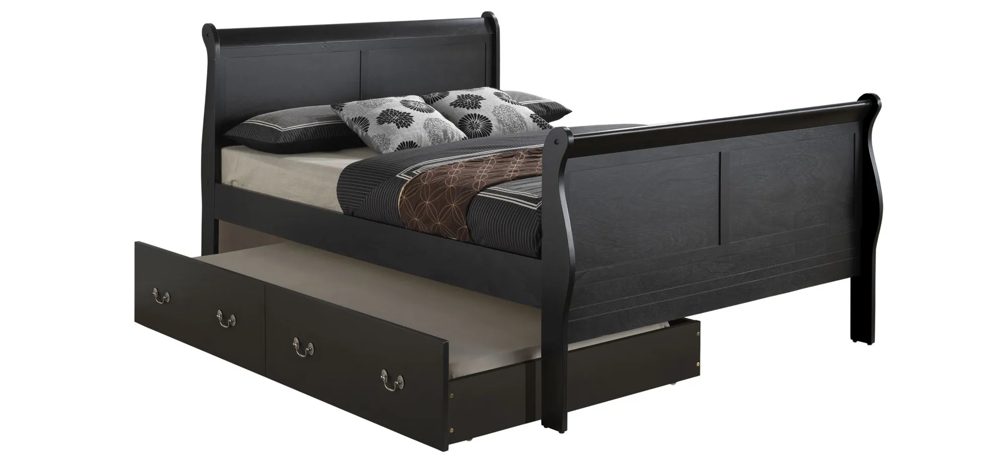 Rossie Trundle Bed in Black by Glory Furniture