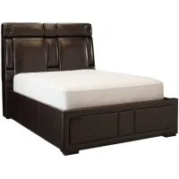 Axum Upholstered Bed in Dark Brown by Bellanest