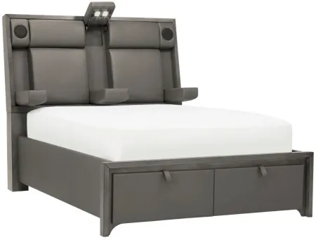 Orion Platform Storage Bed in Gray by Bellanest