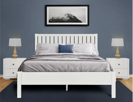 Graham Platform Bed in White by CAMDEN ISLE
