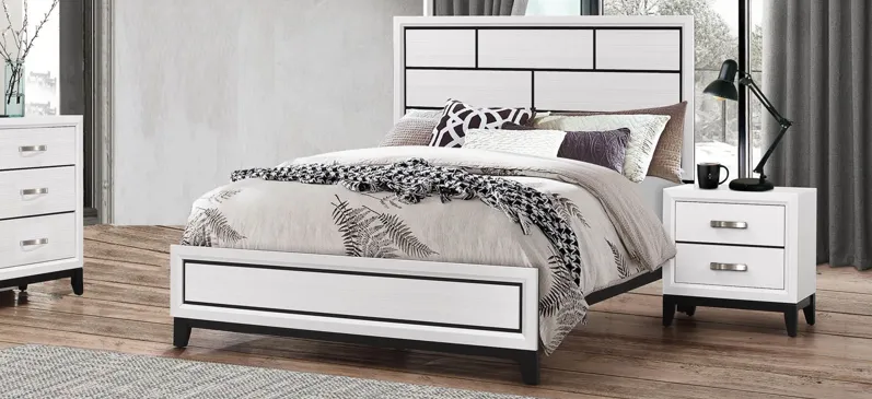 Akerson Panel Bed in White by Crown Mark