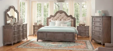 Genoa Queen Bed in Brown by American Woodcrafters