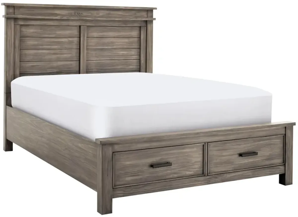 Hempstead Platform Storage Bed in Gray by A-America