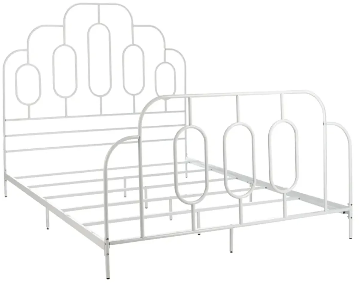 Paloma Metal Bed in White by Safavieh