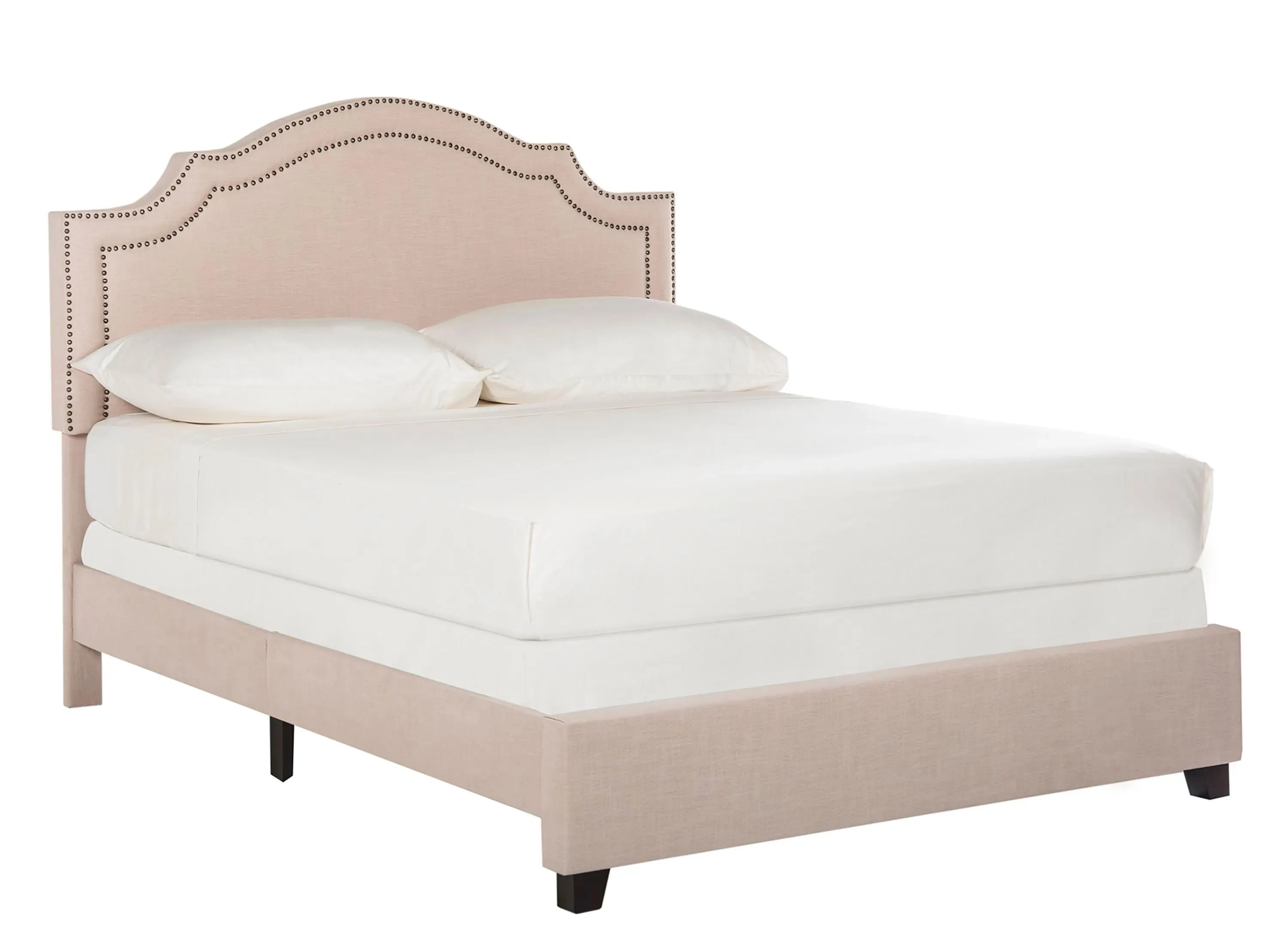 Theron Upholstered Bed in Light Beige by Safavieh