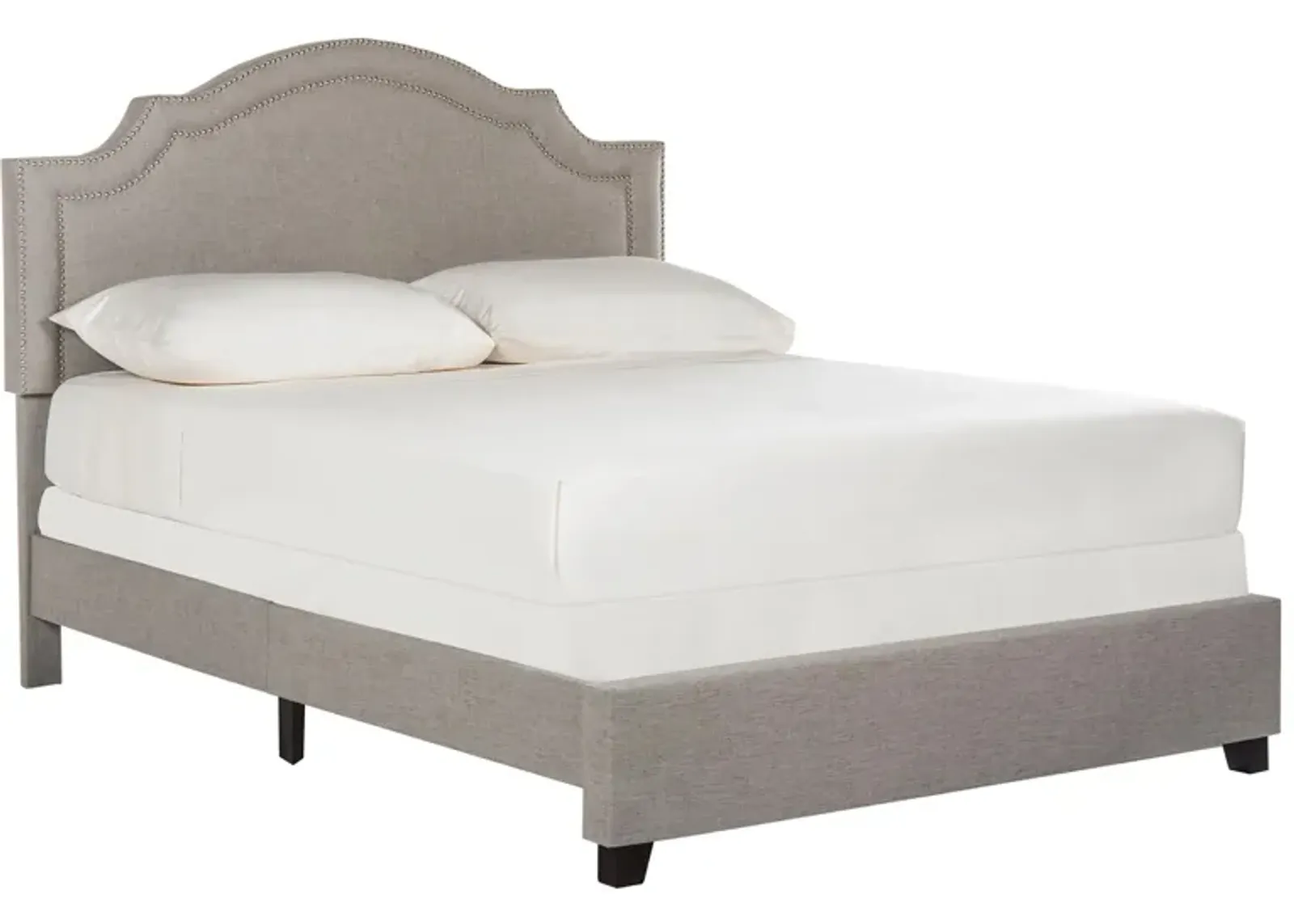 Theron Upholstered Bed in Light Gray by Safavieh