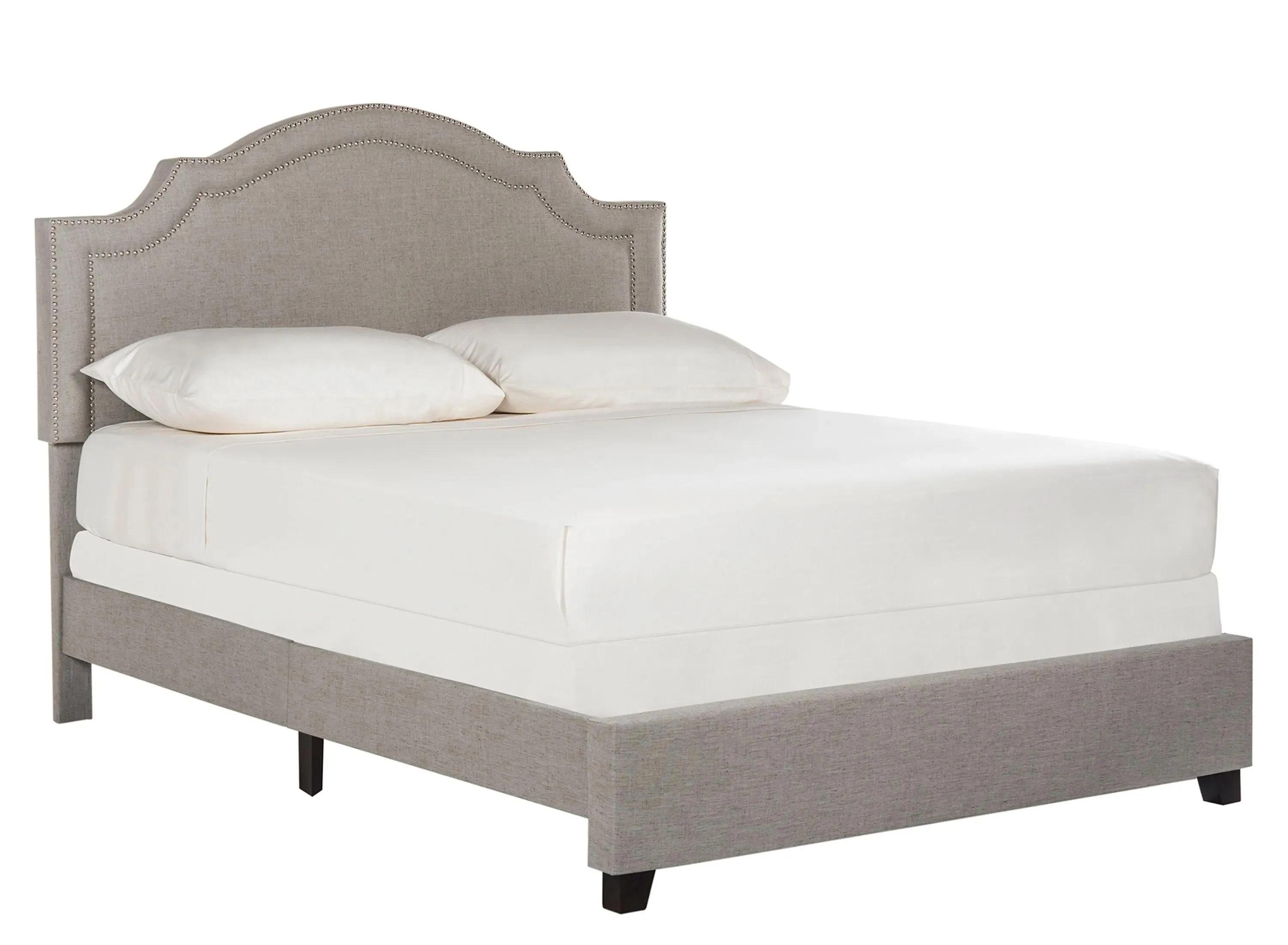 Theron Upholstered Bed in Light Gray by Safavieh