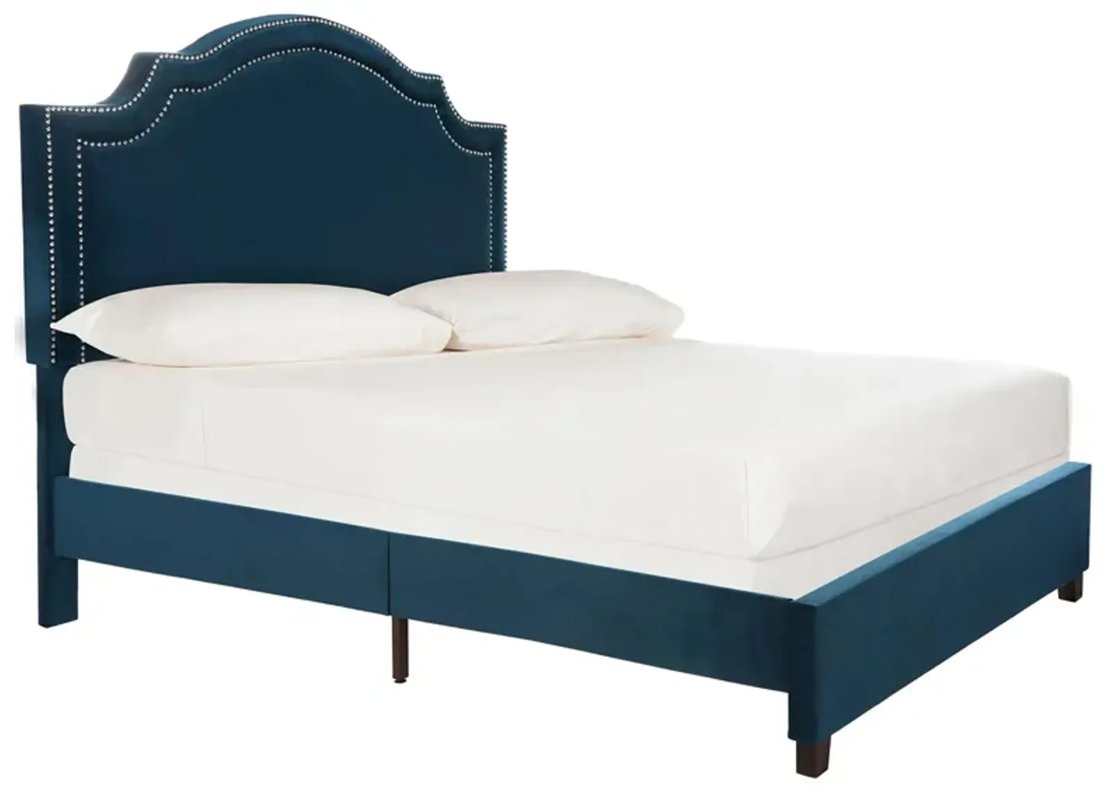 Theron Upholstered Bed in Navy by Safavieh