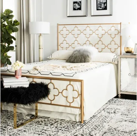 Morris Lattice Bed in Antique Gold by Safavieh