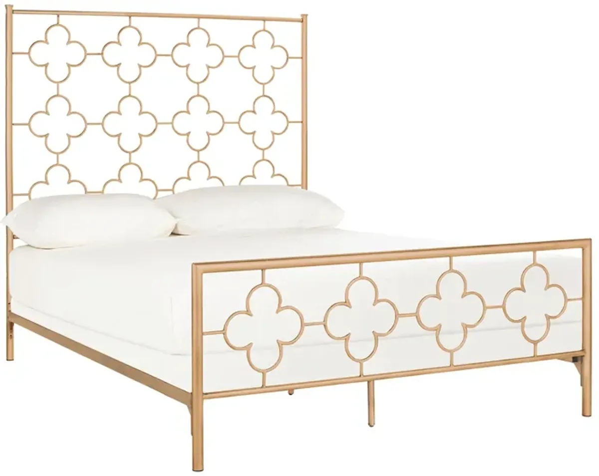 Morris Lattice Bed in Antique Gold by Safavieh