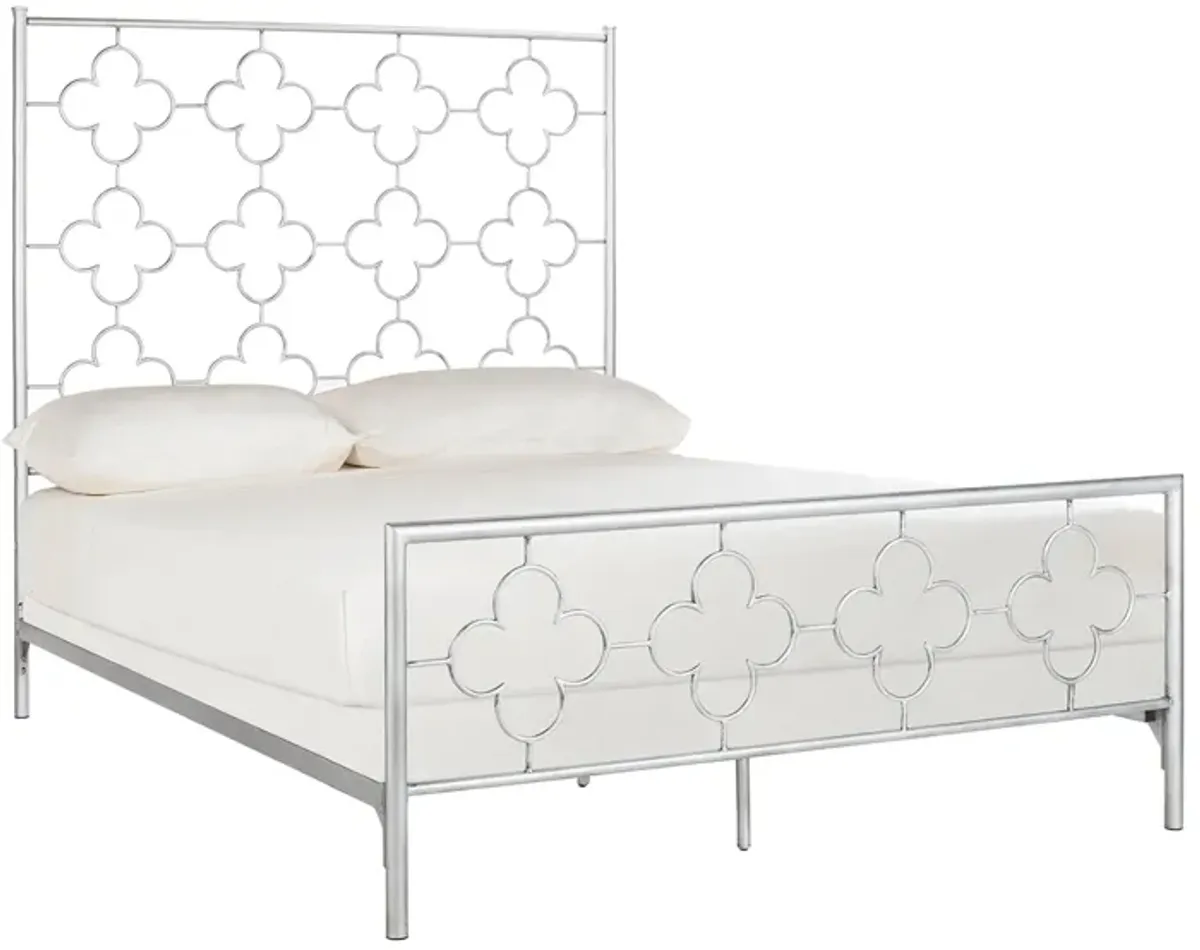 Morris Lattice Bed in Antique Silver by Safavieh