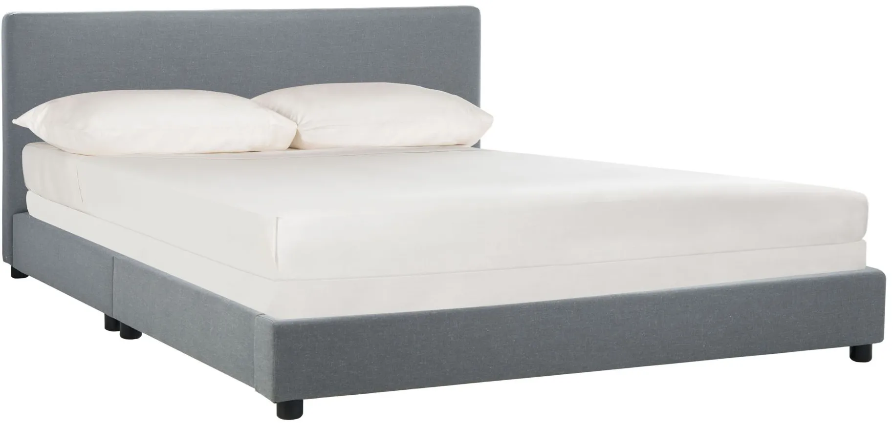 Carter Upholstered Bed in Gray Linen by Safavieh