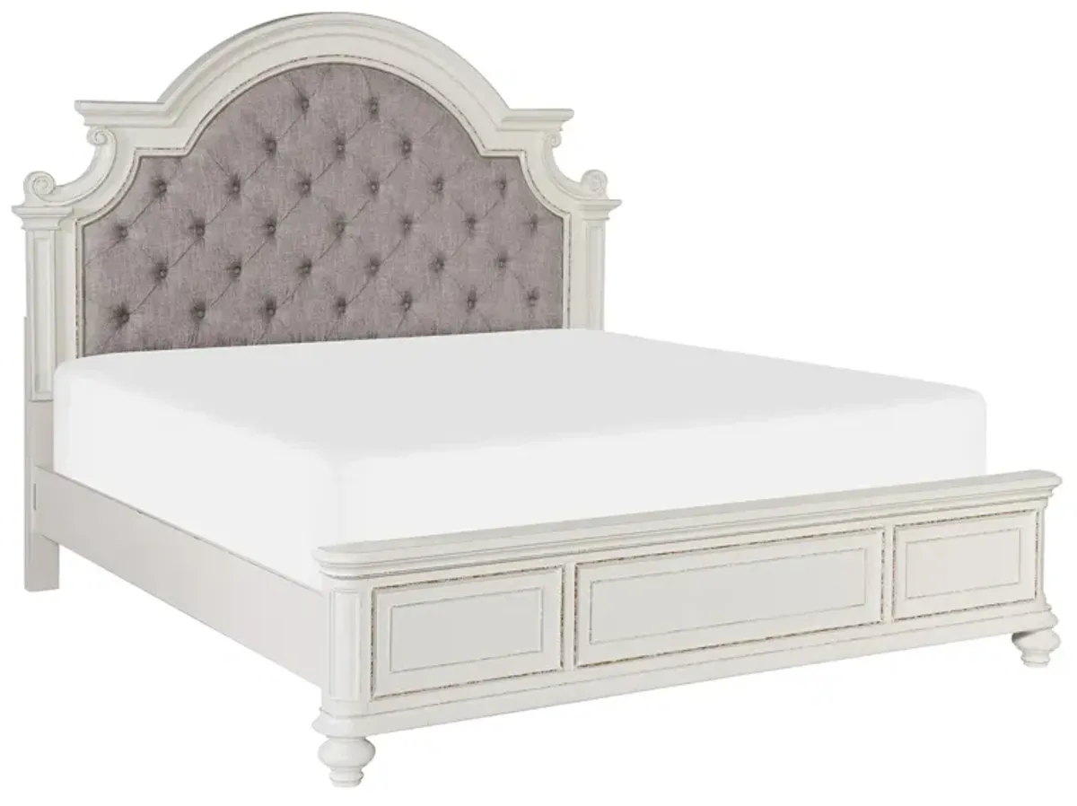 Urbanite Upholstered Bed in Antique White & Gray by Homelegance