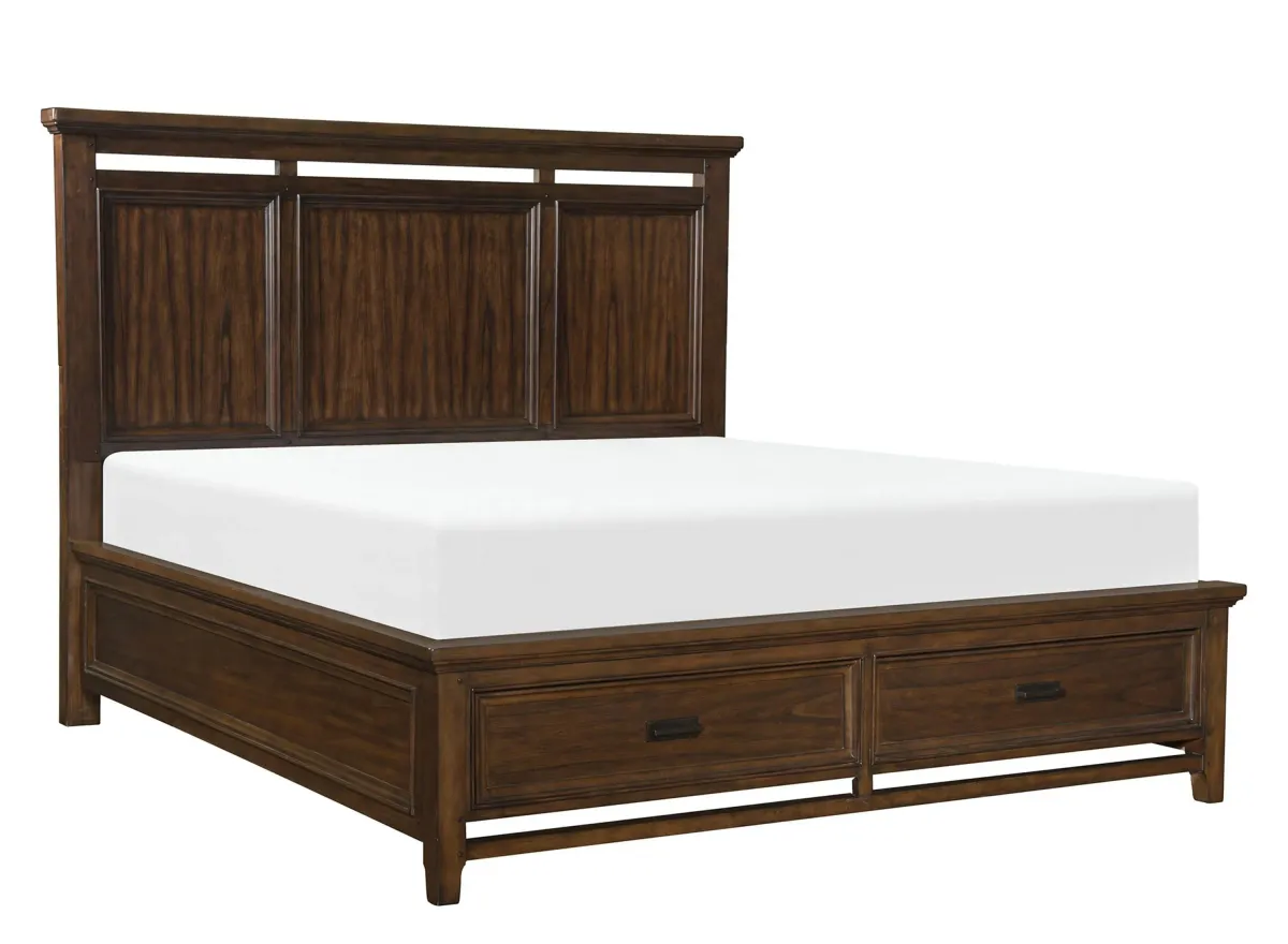 Tamsin Platform Bed W/Drawers in Brown Cherry by Homelegance