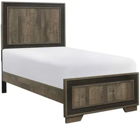 Kerren 4-pc. Panel Bedroom Set in rustic mahogany and dark ebony by Homelegance