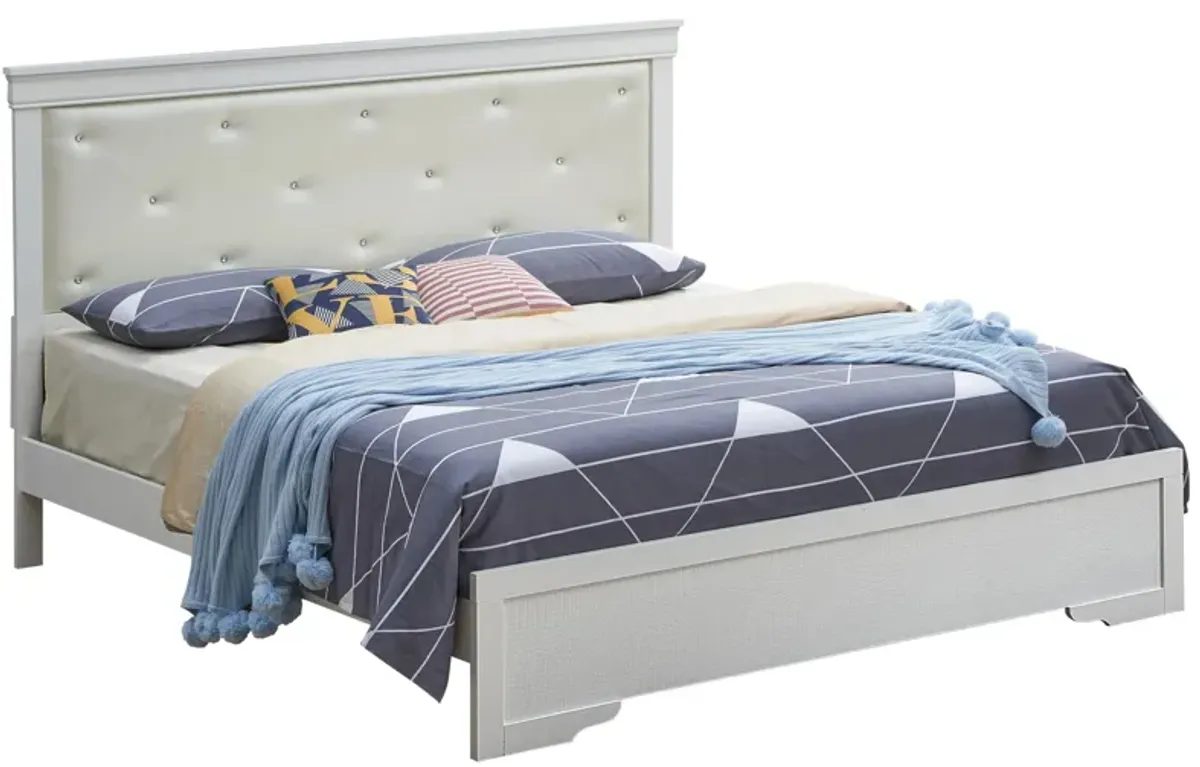 Lorana King Bed in Silver Champagne by Glory Furniture