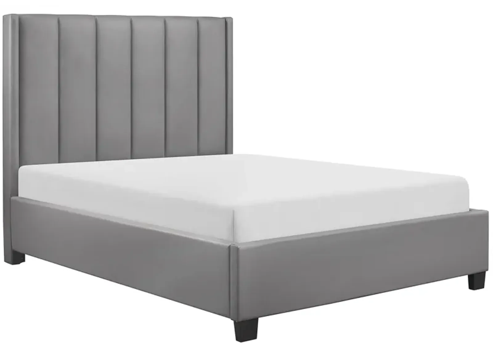 Beth Upholstered Platform Bed in Gray by Homelegance