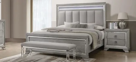 Vail Panel Bed in Light Gray by Crown Mark