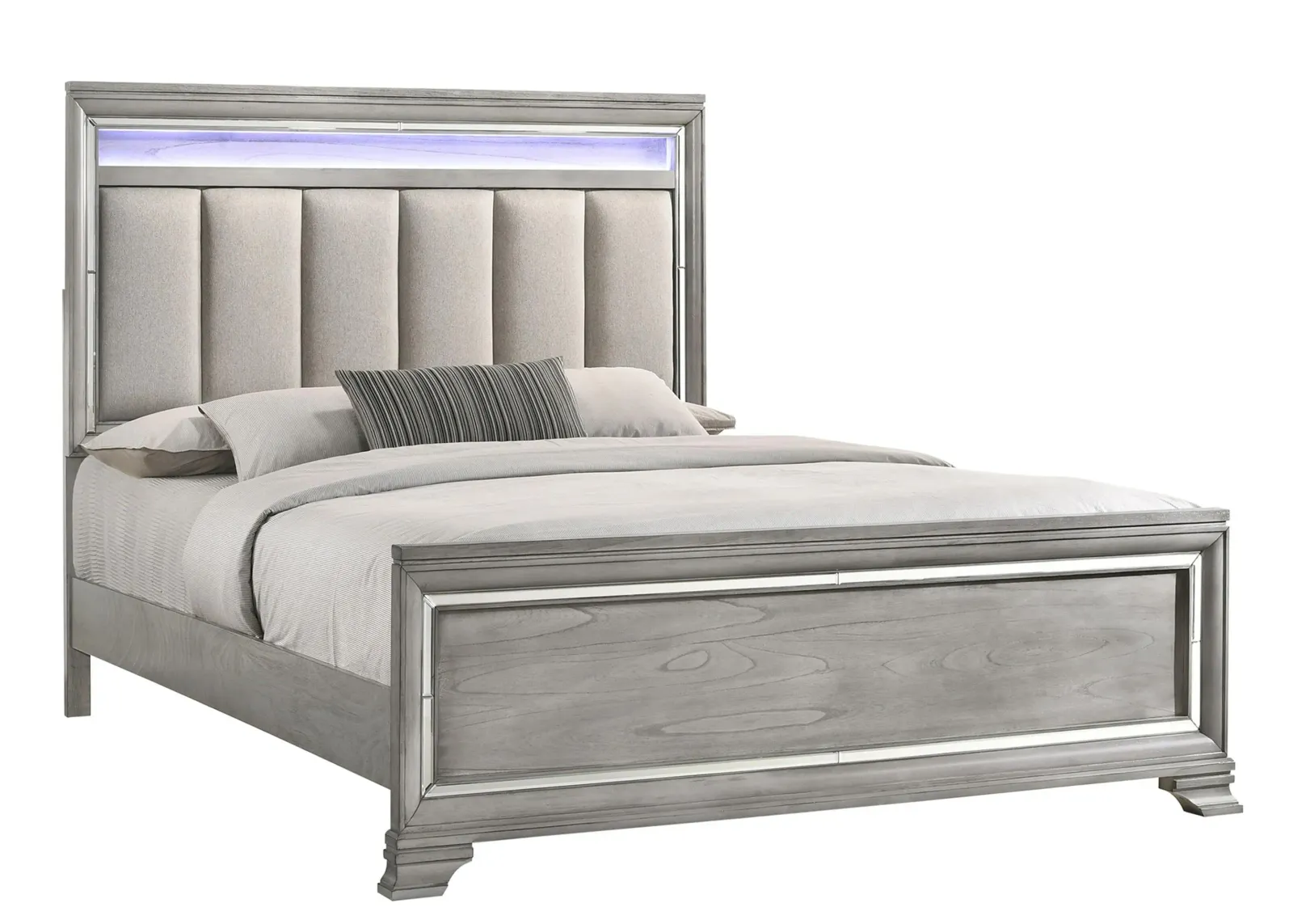 Vail Panel Bed in Light Gray by Crown Mark