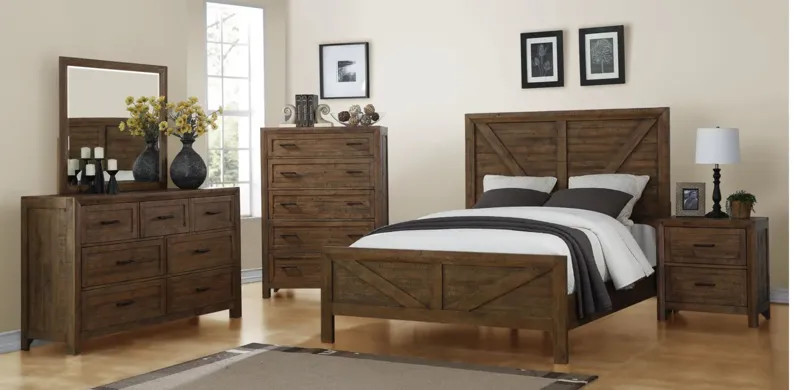 Meridian Bed in Carmel Brown by Emerald Home Furnishings