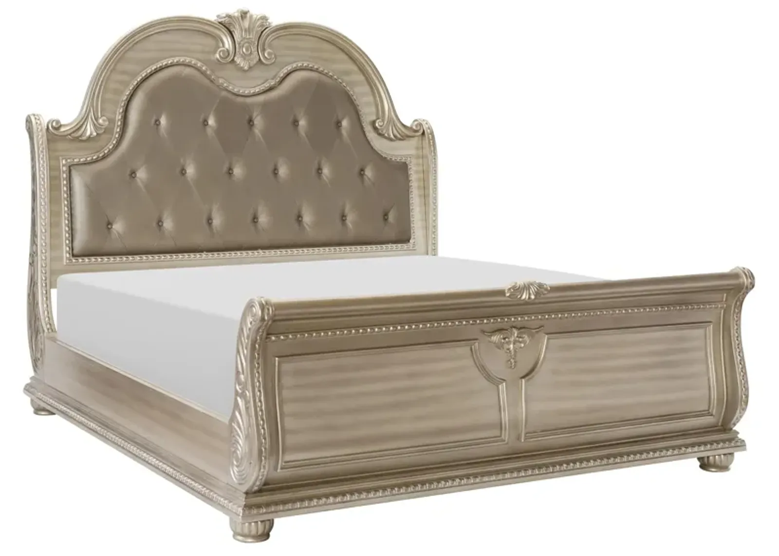 Palace Upholstered Bed in Silver by Homelegance