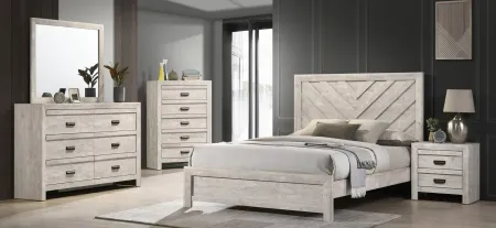 Valor 5-Pc King Bedroom Set in White by Crown Mark