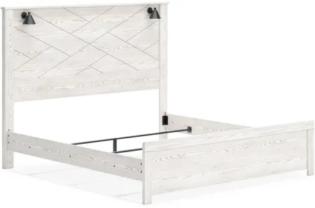 Gerridan King Panel Bed in White/Gray by Ashley Furniture