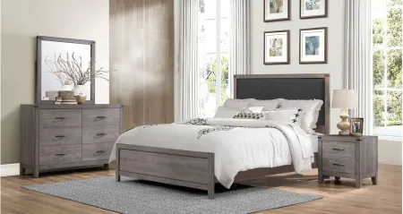 Lorenzi Upholstered Bed in Gray by Homelegance