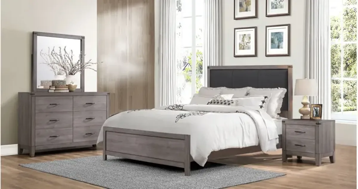 Piper Upholstered Bed in Gray by Homelegance