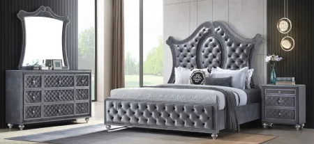 Cameo King Bed in HS Silver by Crown Mark