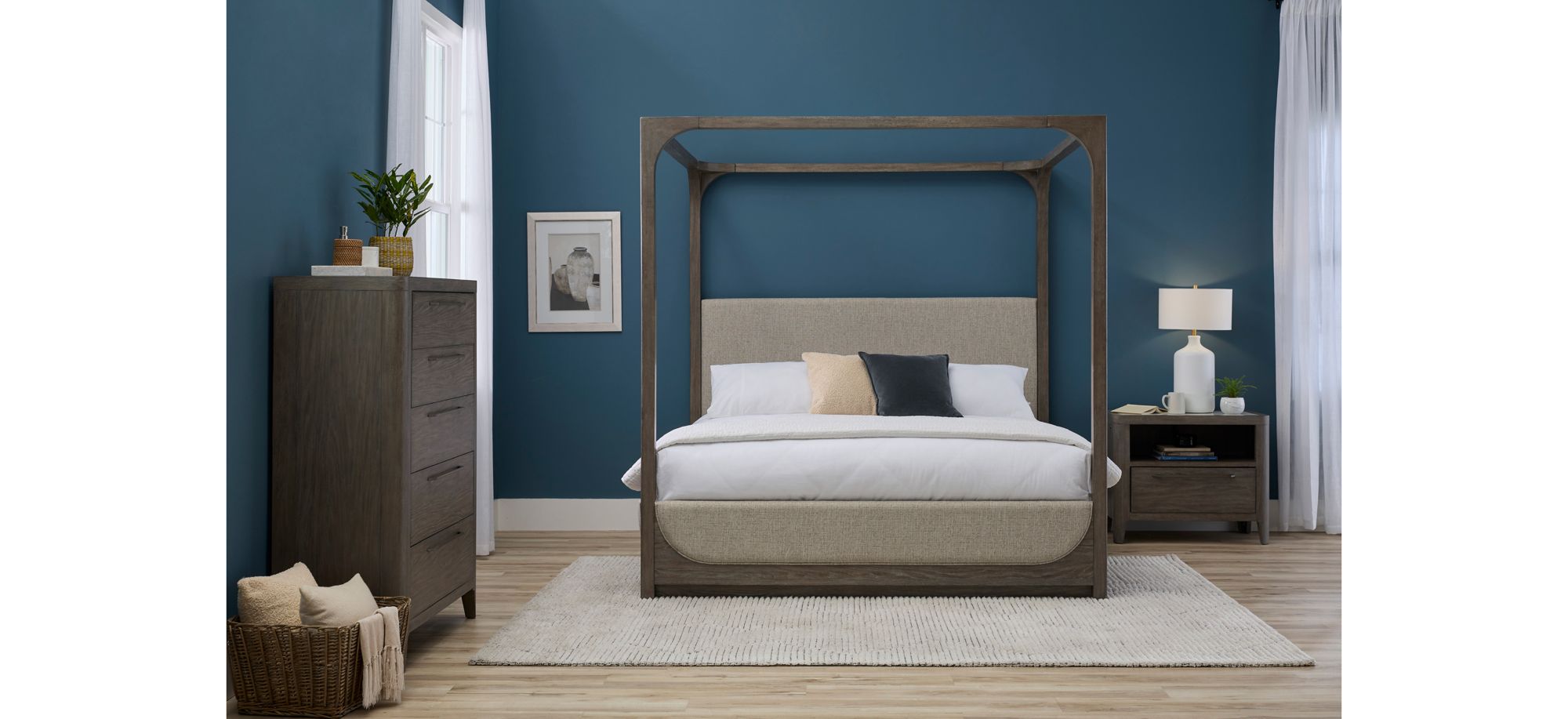 Castleton Canopy Bed in Smoked Oyster by Bellanest.