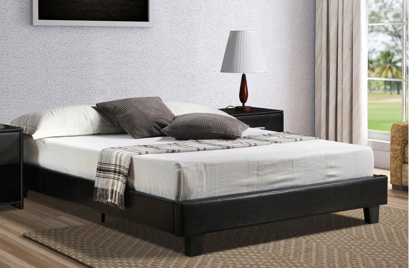 Acton Platform Bed in Black by CAMDEN ISLE