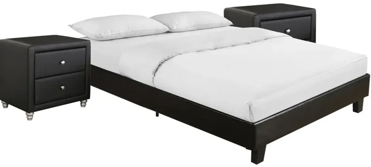 Acton Platform Bed with 2 Nightstands