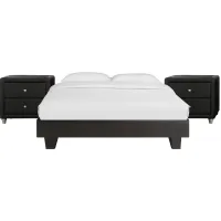 Acton Platform Bed with 2 Nightstands in Black by CAMDEN ISLE