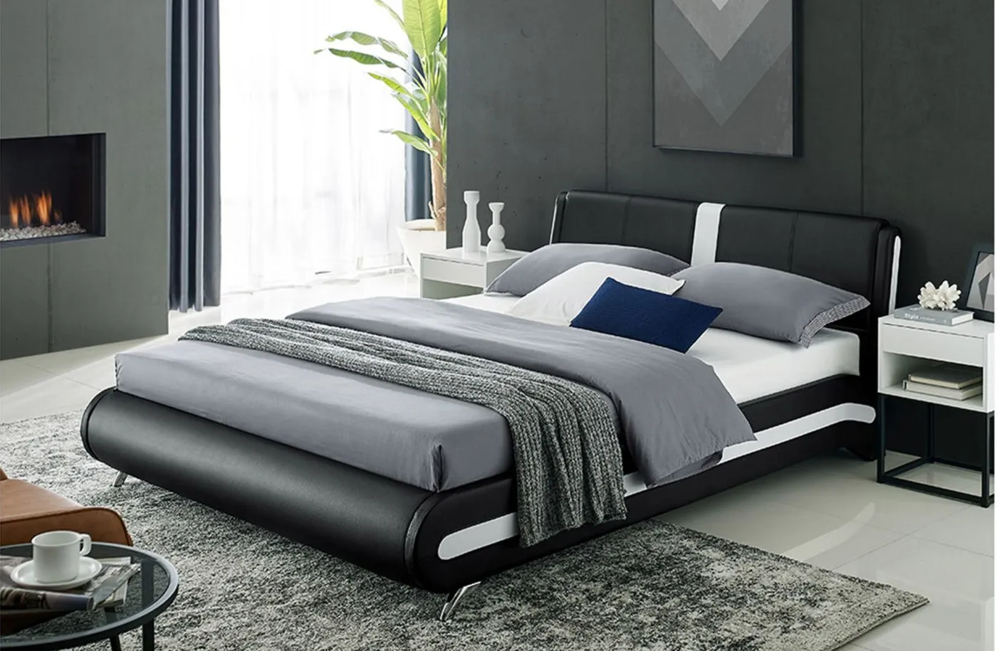 Carlton Platform Bed in Black by CAMDEN ISLE