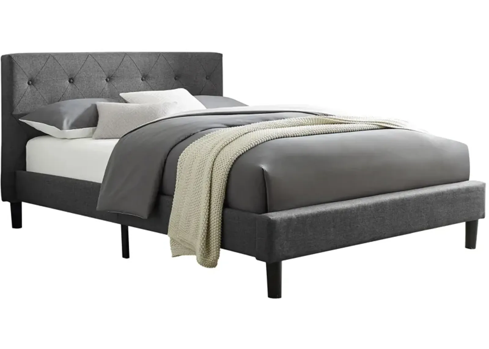 Monticello Platform Bed in Gray by CAMDEN ISLE