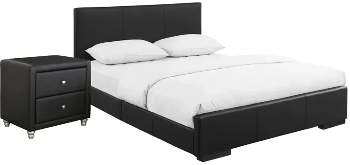 Hindes Platform Bed with 1 Nightstand