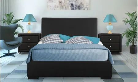 Hindes Platform Bed with 2 Nightstands in Black by CAMDEN ISLE