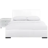 Hindes Platform Bed with 1 Nightstand in White by CAMDEN ISLE