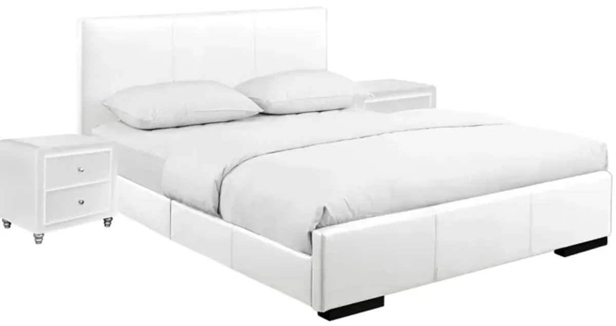 Hindes Platform Bed with 2 Nightstands